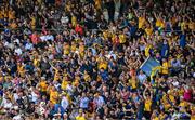 18 June 2023; Roscommon supporters celebrate their side's first goal during the GAA Football All-Ireland Senior Championship Round 3 match between Roscommon and Kildare at Glenisk O'Connor Park in Tullamore, Offaly. Photo by Daire Brennan/Sportsfile
