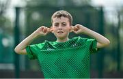 18 June 2023; Noah Byrne of Swords Celtic celebrates after scoring a goal during the Football For All National Blitz on the Sport Ireland Campus in Dublin. Photo by Seb Daly/Sportsfile