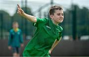 18 June 2023; Noah Byrne of Swords Celtic celebrates after scoring a goal during the Football For All National Blitz on the Sport Ireland Campus in Dublin. Photo by Seb Daly/Sportsfile