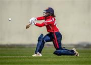 18 June 2023; Leah Paul of Dragons during the Evoke Super Series 2023 match between Typhoons and Dragons at YMCA Sports Ground on Claremont Road, Dublin. Photo by Piaras Ó Mídheach/Sportsfile