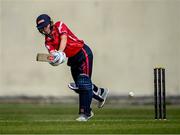 18 June 2023; Bella Armstrong of Dragons during the Evoke Super Series 2023 match between Typhoons and Dragons at YMCA Sports Ground on Claremont Road, Dublin. Photo by Piaras Ó Mídheach/Sportsfile