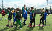 18 June 2023; Players shake hands after their match during the Football For All National Blitz on the Sport Ireland Campus in Dublin. Photo by Seb Daly/Sportsfile