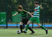 18 June 2023; Action from Evergreen FC, Kilkenny, against Derry Rovers, Offaly, during the Football For All National Blitz on the Sport Ireland Campus in Dublin. Photo by Seb Daly/Sportsfile