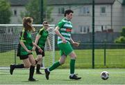 18 June 2023; Action from Evergreen FC, Kilkenny, against Derry Rovers, Offaly, during the Football For All National Blitz on the Sport Ireland Campus in Dublin. Photo by Seb Daly/Sportsfile