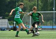 18 June 2023; Action from Evergreen FC, Kilkenny, against Derry Rovers, Offaly, during the Football For All National Blitz on the Sport Ireland Campus in Dublin. Photo by Seb Daly/Sportsfile