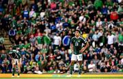 19 June 2023; Shea Charles of Northern Ireland reacts after his side conceded their first goal during the UEFA EURO 2024 Championship Qualifier match between Northern Ireland and Kazakhstan at National Stadium at Windsor Park in Belfast. Photo by Ramsey Cardy/Sportsfile