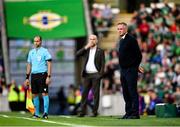 19 June 2023; Northern Ireland manager Michael O'Neill during the UEFA EURO 2024 Championship Qualifier match between Northern Ireland and Kazakhstan at National Stadium at Windsor Park in Belfast. Photo by Ramsey Cardy/Sportsfile