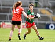 25 June 2023; Kathryn Sullivan of Mayo in action against Niamh Marley of Armagh during the TG4 Ladies Football All-Ireland Championship match between Armagh and Mayo at BOX-IT Athletic Grounds in Armagh. Photo by Sam Barnes/Sportsfile