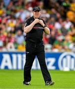 24 June 2023; Tyrone joint-manager Feargal Logan before the GAA Football All-Ireland Senior Championship Preliminary Quarter Final match between Donegal and Tyrone at MacCumhaill Park in Ballybofey, Donegal. Photo by Brendan Moran/Sportsfile