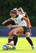 26 June 2023; Katie McCabe, left, and Claire O'Riordan during a Republic of Ireland training session at UCD Bowl in Dublin. Photo by Brendan Moran/Sportsfile