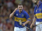 26 June 2004; John Carroll, Tipperary, celebrates scoring  his sides second goal. Guinness Senior Hurling Championship Qualifier, Round 1, Limerick v Tipperary, Gaelic Grounds, Limerick. Picture credit; Ray McManus / SPORTSFILE