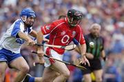 27 June 2004; Brian Corcoran, Cork, in action against Declan Prendergasy, Waterford. Guinness Munster Senior Hurling Championship Final, Cork v Waterford, Semple Stadium, Thurles, Co. Tipperary. Picture credit; Ray McManus / SPORTSFILE