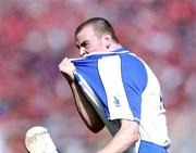 27 June 2004; Eoin Kelly, Waterford, celebrates a point. Guinness Munster Senior Hurling Championship Final, Cork v Waterford, Semple Stadium, Thurles, Co. Tipperary. Picture credit; Ray McManus / SPORTSFILE