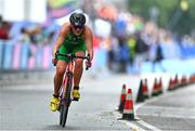 27 June 2023; Erin McConnell of Ireland during the Elite Women's Triathlon at Nova Huta Lake during the European Games 2023 in Poland. Photo by Tyler Miller/Sportsfile
