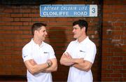 27 June 2023; BoyleSports ambassador and Dublin legend Diarmuid Connolly, right, came face-to-face with Mayo legend Lee Keegan on Clonliffe Road. The pair took part in an 'Epic Conversation' for BoyleSports ahead of this weekend’s Dublin v Mayo All Ireland quarter final. BoyleSports is offering 'Epic Odds' on the match - 6/4 Dublin, 11/4 Mayo. Photo by Stephen McCarthy/Sportsfile