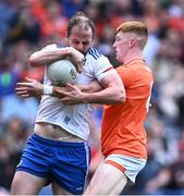 1 July 2023; Conor Boyle of Monaghan in action against Ciaran Mackin of Armagh during the GAA Football All-Ireland Senior Championship quarter-final match between Armagh and Monaghan at Croke Park in Dublin. Photo by Piaras Ó Mídheach/Sportsfile