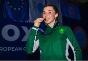 2 July 2023; Amy Wall of Ireland celebrates with her gold medal after her bout against Mariell Straume of Norway in the Women's Full Contact 60kg Final at the Myslenice Arena during the European Games 2023 in Krakow, Poland.