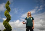 4 July 2023; Diane Caldwell poses for a portrait during a Republic of Ireland Women media event at Castleknock Hotel in Dublin. Photo by Stephen McCarthy/Sportsfile