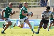 4 July 2023; Andrew Osborne of Ireland on his way to score a try during the U20 Rugby World Cup match between Fiji and Ireland at Danie Craven Stadium in Stellenbosch, South Africa. Photo by Nic Bothma/Sportsfile