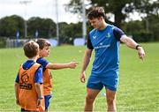 5 July 2023; Leinster player Rob Russell during a Bank of Ireland Leinster Rugby Summer Camp at Stillorgan-Rathfarnham RFC in Dublin. Photo by Harry Murphy/Sportsfile