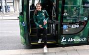 7 July 2023; Marissa Sheva at Dublin Airport ahead of the Republic of Ireland's flight to Australia for the FIFA Women's World Cup 2023. Photo by Stephen McCarthy/Sportsfile