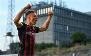 7 July 2023; Kacper Radkowski of Bohemians celebrates after his side's victory in the SSE Airtricity Men's Premier Division match between Bohemians and Dundalk at Dalymount Park in Dublin. Photo by Tyler Miller/Sportsfile