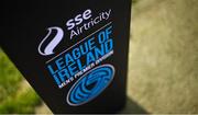 7 July 2023; A general view of the ball plinth during the SSE Airtricity Men's Premier Division match between Drogheda United and Shamrock Rovers at Weaver's Park in Drogheda, Louth. Photo by Ramsey Cardy/Sportsfile