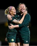 13 July 2023; Denise O'Sullivan, left, and Amber Barrett during a Republic of Ireland training session at Meakin Park in Brisbane, Australia, ahead of the start of the FIFA Women's World Cup 2023. Photo by Stephen McCarthy/Sportsfile