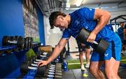 13 July 2023; Brian Deeny during a Leinster rugby gym session at the Ken Wall Centre of Excellence in Dublin. Photo by Harry Murphy/Sportsfile