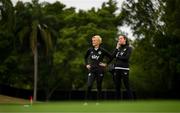 15 July 2023; Manager Vera Pauw and physiotherapist Kim van Wijk during a Republic of Ireland training session at Meakin Park in Brisbane, Australia, ahead of the start of the FIFA Women's World Cup 2023. Photo by Stephen McCarthy/Sportsfile