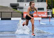 15 July 2023; Michelle Finn of Leevale AC, Cork, competes in the senior women's 2000m Steeplechase during day one of the 123.ie National AAI Games and Combines at Morton Stadium in Santry, Dublin. Photo by Stephen Marken/Sportsfile