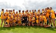 16 July 2023; Antrim players celebrate after winning the LGFA All-Ireland U16 C Championship Final match between Clare and Antrim at Clane in Kildare. Photo by Sam Barnes/Sportsfile
