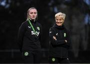 17 July 2023; Manager Vera Pauw and StatSports analyst Niamh McDaid, left, during a Republic of Ireland training session at Meakin Park in Brisbane, Australia, ahead of the start of the FIFA Women's World Cup 2023. Photo by Stephen McCarthy/Sportsfile