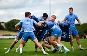 17 July 2023; Rory McGuire, centre, during a Leinster rugby squad training and gym session at Wicklow RFC in Wicklow. Photo by Brendan Moran/Sportsfile