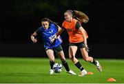 18 July 2023; Abbie Larkin and Áine O'Gorman, left, during a Republic of Ireland training session at Meakin Park in Brisbane, Australia, ahead of the start of the FIFA Women's World Cup 2023. Photo by Stephen McCarthy/Sportsfile