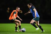 18 July 2023; Áine O'Gorman and Abbie Larkin, left, during a Republic of Ireland training session at Meakin Park in Brisbane, Australia, ahead of the start of the FIFA Women's World Cup 2023. Photo by Stephen McCarthy/Sportsfile