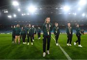 19 July 2023; Katie McCabe during a Republic of Ireland stadium familiarisation at Stadium Australia in Sydney, Australia. Photo by Stephen McCarthy/Sportsfile