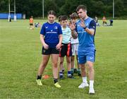 19 July 2023; Leinster player Luke McGrath during a Bank of Ireland Leinster Rugby Summer Camp at Portlaoise RFC in Laois. Photo by Piaras Ó Mídheach/Sportsfile