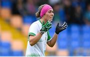 22 July 2023; Karen O'Leary of Limerick reacts during the TG4 LGFA All-Ireland Junior Championship semi-final match between Limerick and Fermanagh at Glennon Brothers Pearse Park in Longford. Photo by David Fitzgerald/Sportsfile