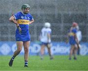 22 July 2023; Cait Devane of Tipperary during a rain shower in the All-Ireland Camogie Championship semi-final match between Tipperary and Waterford at UPMC Nowlan Park in Kilkenny. Photo by Piaras Ó Mídheach/Sportsfile