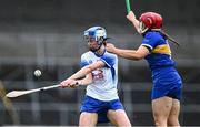 22 July 2023; Mairéad O'Brien of Waterford in action against Aoife McGrath of Tipperary during the All-Ireland Camogie Championship semi-final match between Tipperary and Waterford at UPMC Nowlan Park in Kilkenny. Photo by Piaras Ó Mídheach/Sportsfile