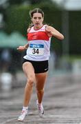 22 July 2023;  Angela Cielecka of Galway City Harriers A.C., Galway, on her way to winning the girl's under 16 100m during day two of the 123.ie National Juvenile Track and Field Championships at Tullamore Harriers Stadium in Offaly. Photo by Stephen Marken/Sportsfile