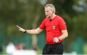 22 July 2023; Referee Ray Matthews during the Sports Direct Men’s FAI Cup First Round match between St. Michael’s and Waterford at Cooke Park in Tipperary. Photo by Michael P Ryan/Sportsfile