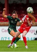 23 July 2023; Gemma McGuiness of Galway United shoots to score her side's first goal during the 2023 AVENIR Sports All-Island Cup final match between Cliftonville and Galway United at The Showgrounds in Sligo. Photo by Michael P Ryan/Sportsfile