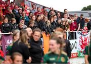 23 July 2023; Galway United supporters look on before the cup presentation after the 2023 AVENIR Sports All-Island Cup final match between Cliftonville and Galway United at The Showgrounds in Sligo. Photo by Michael P Ryan/Sportsfile