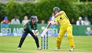 25 July 2023; Georgia Wareham of Australia bats watch by Ireland wicketkeeper Amy Hunter during match two of the Certa Women’s One Day International Challenge between Ireland and Australia at Castle Avenue in Dublin. Photo by Sam Barnes/Sportsfile