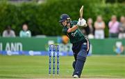 25 July 2023; Gaby Lewis of Ireland bats during match two of the Certa Women’s One Day International Challenge between Ireland and Australia at Castle Avenue in Dublin. Photo by Sam Barnes/Sportsfile