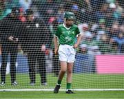 23 July 2023; Cathal Murnane, Scoil Dean Cussen, Bruff, Limerick, representing Limerick, during the INTO Cumann na mBunscol GAA Respect Exhibition Go Games at the GAA Hurling All-Ireland Senior Championship final match between Kilkenny and Limerick at Croke Park in Dublin. Photo by Piaras Ó Mídheach/Sportsfile