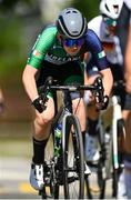 27 July 2023; Aliyah Rafferty of Team Ireland competing in the girls road race final during day four of the 2023 Summer European Youth Olympic Festival in Maribor, Slovenia. Photo by Tyler Miller/Sportsfile