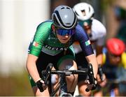 27 July 2023; Aliyah Rafferty of Team Ireland competing in the girls road race final during day four of the 2023 Summer European Youth Olympic Festival in Maribor, Slovenia. Photo by Tyler Miller/Sportsfile